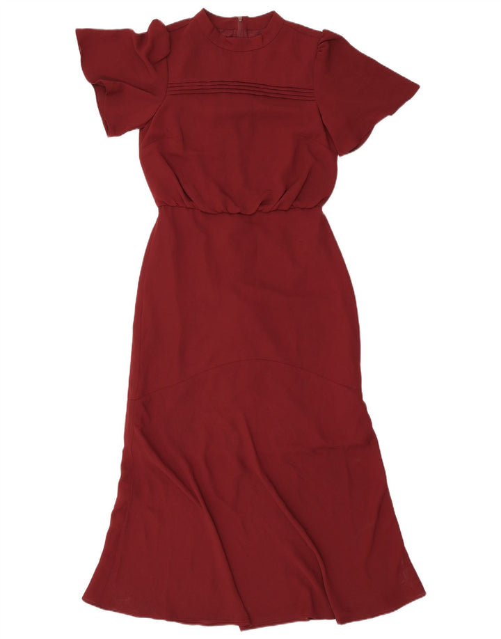 Oasis Robe Maxi Femme UK 8 Petit Bordeaux Polyester