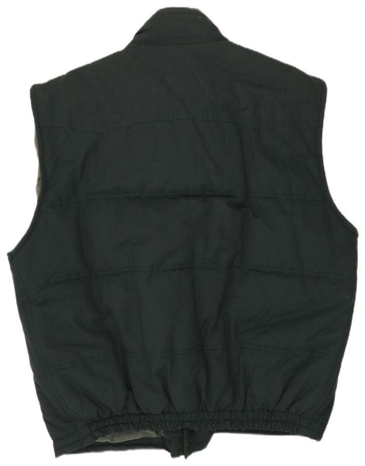 gilet rembourré vintage pour hommes UK 38 Polyester vert moyen