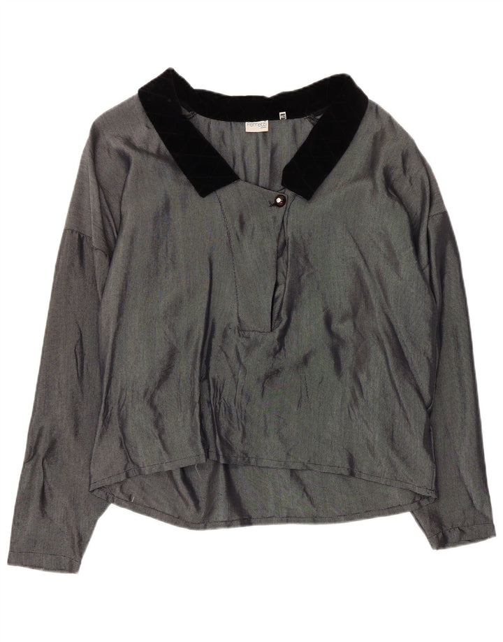 Ferretti Femme Blouse Oversize Top IT 42 Acétate Gris Moyen