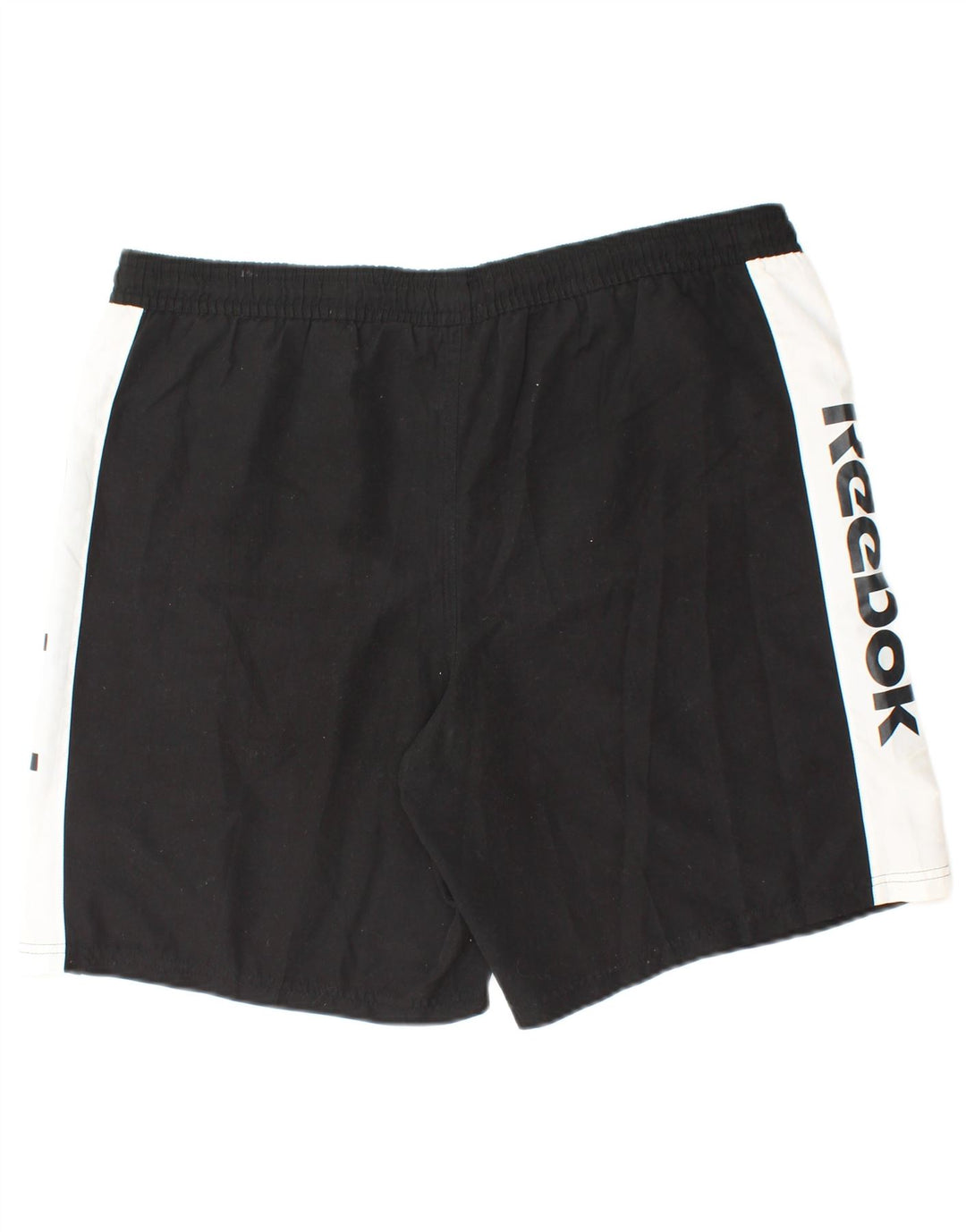 REEBOK Short de sport graphique pour hommes XL Noir Colorblock Polyester
