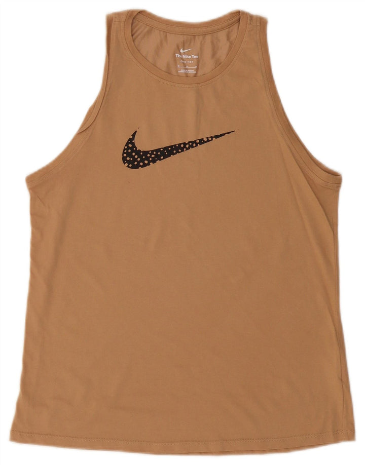 Nike Womens Dri Fit Graphic Débardeur UK 12 Coton Beige Moyen