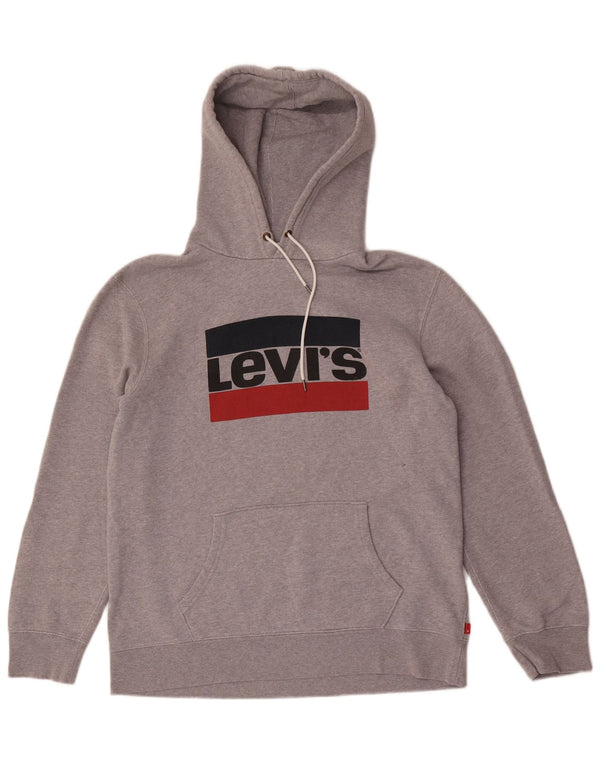 Levi's Pull à Capuche Graphique Homme Gris Coton Large