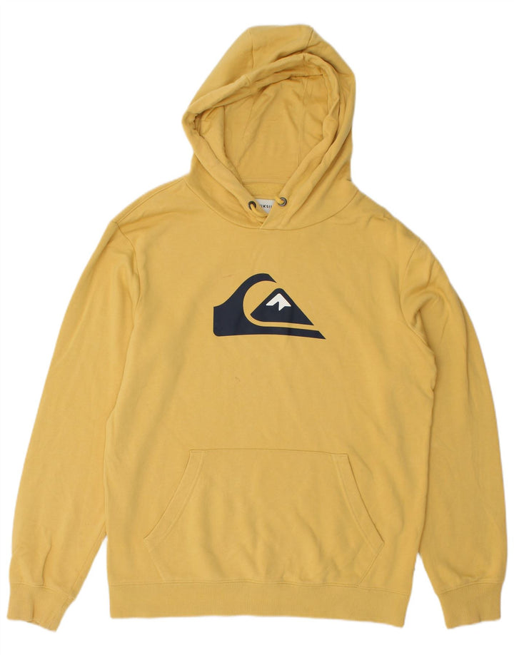 QUIKSILVER Pull à Capuche Graphique Homme Jaune Moyen Coton