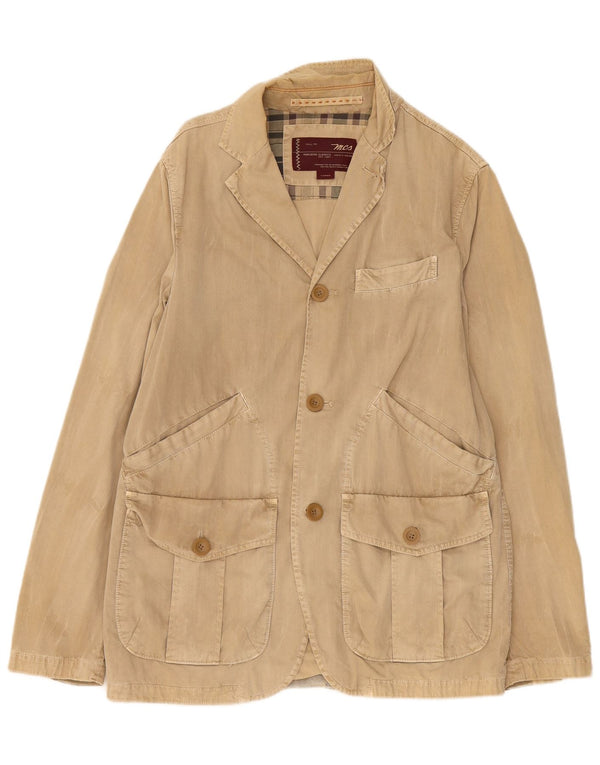 Marlboro Classics Veste blazer à 3 boutons pour homme UK 40 Grand coton beige