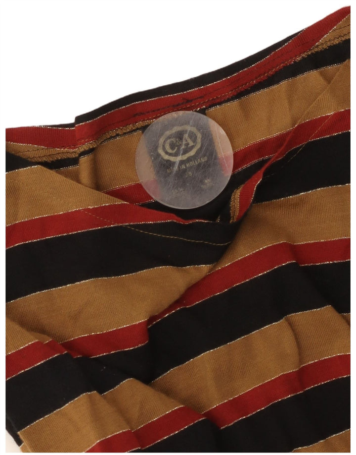 C&A Robe longue à manches longues pour femme EU 38 Acrylique rayé marron moyen