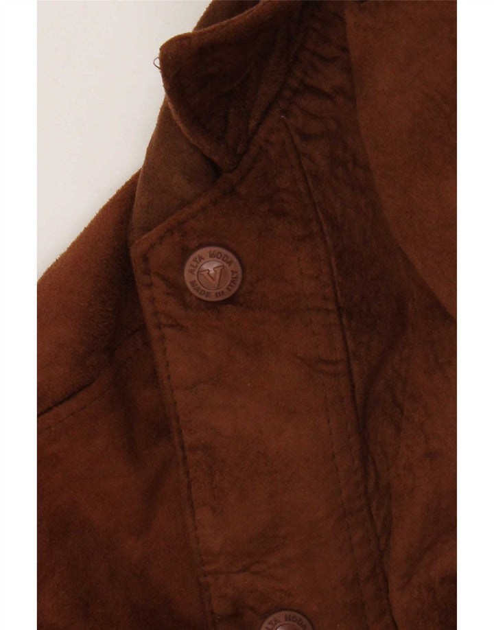 Alta Moda Veste Bomber en Daim pour Homme UK 42 XL Marron