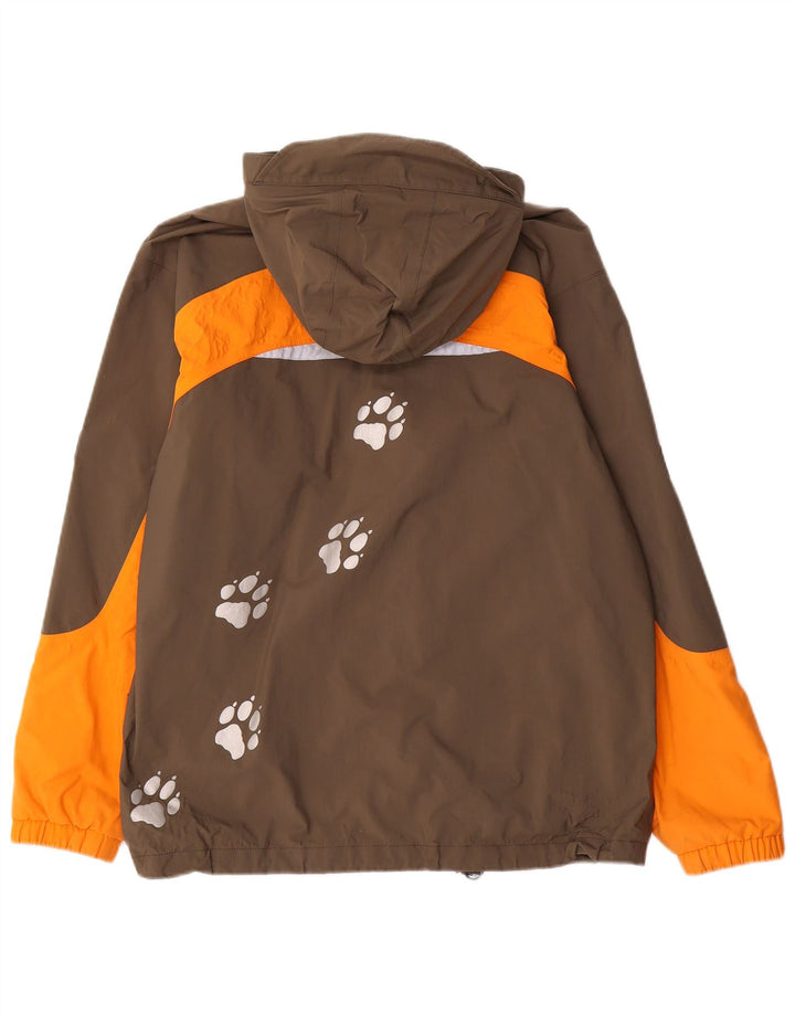 Jack Wolfskin Veste de Pluie à Capuche Garçon 13-14 Ans Marron Colorblock