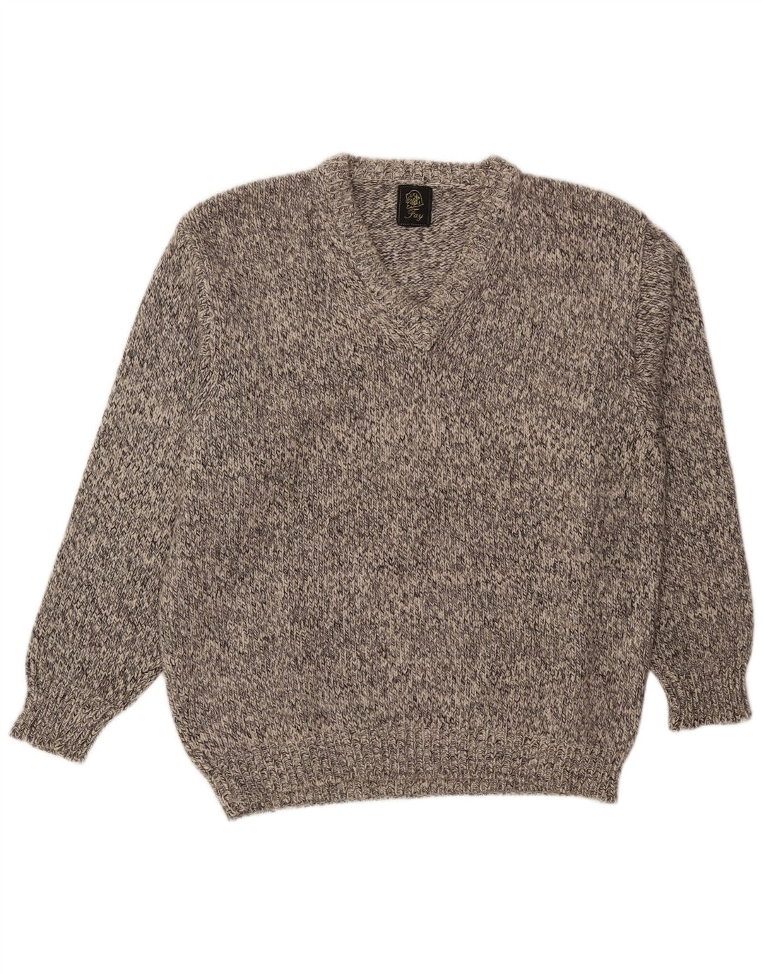 Fay Pull col V pour homme 2XL en laine mouchetée gris
