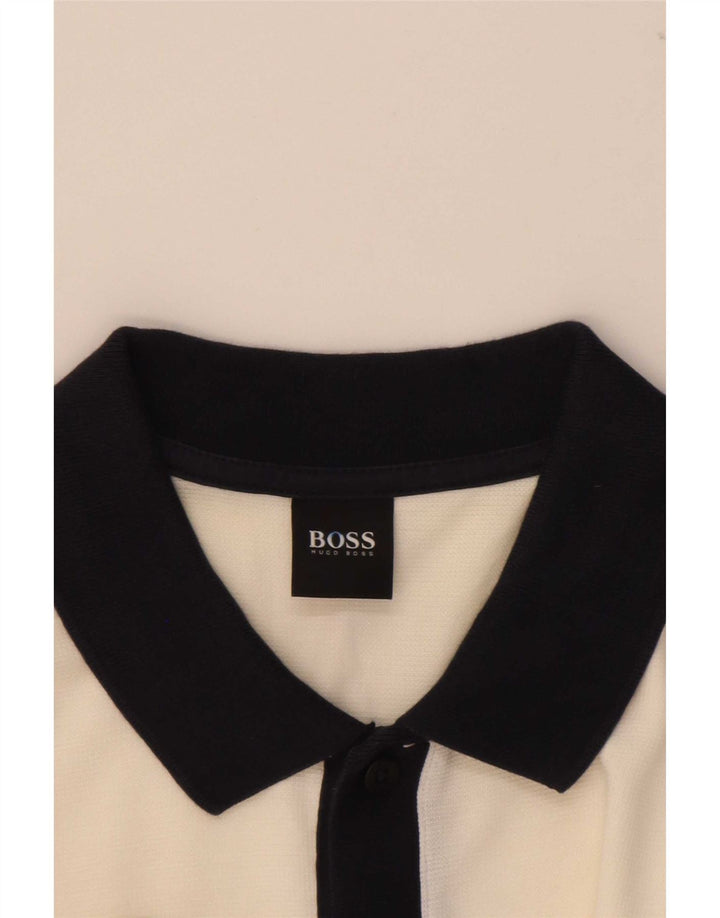 Hugo Boss Polo Homme Petit Blanc Colourblock