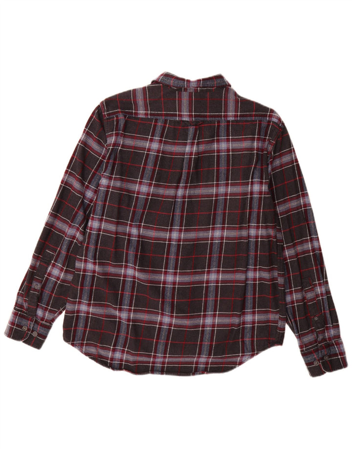 Eddie Bauer Chemise en flanelle pour homme en coton à carreaux gris