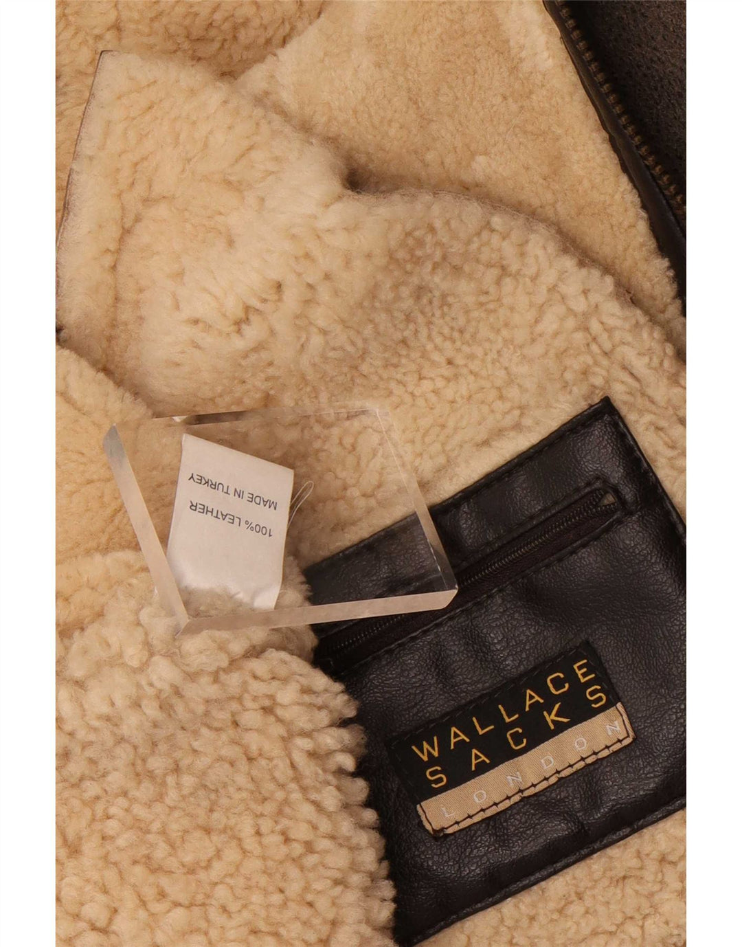 Wallace Sacks Veste en peau de mouton pour homme UK 40 Grand cuir gris