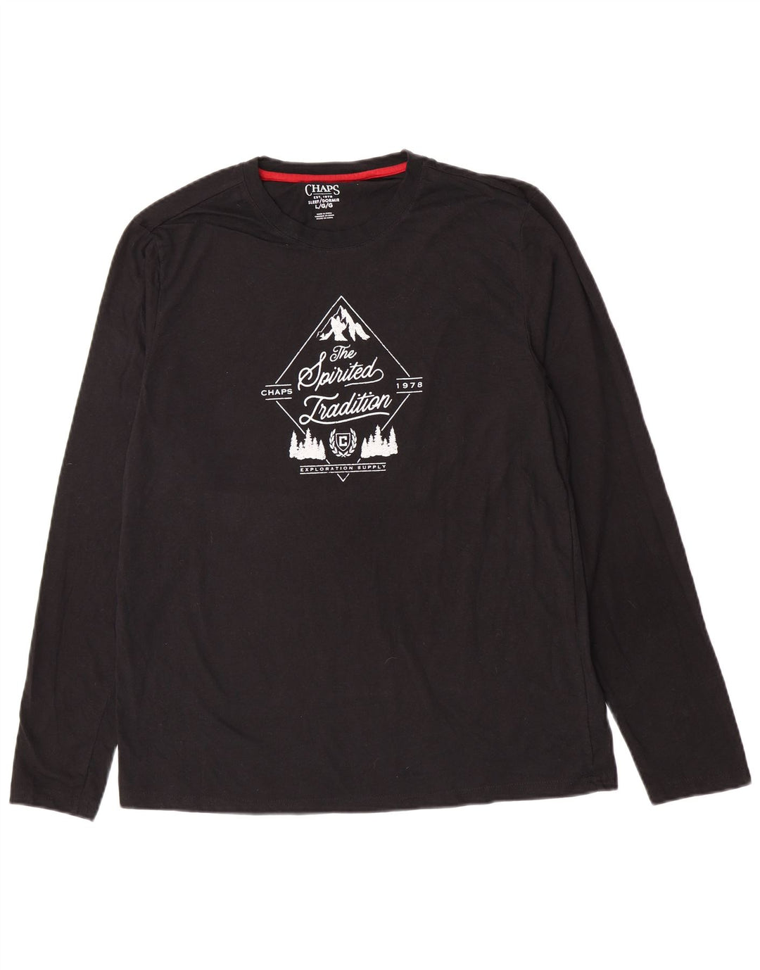 Chaps Haut graphique à manches longues pour hommes, grand coton noir