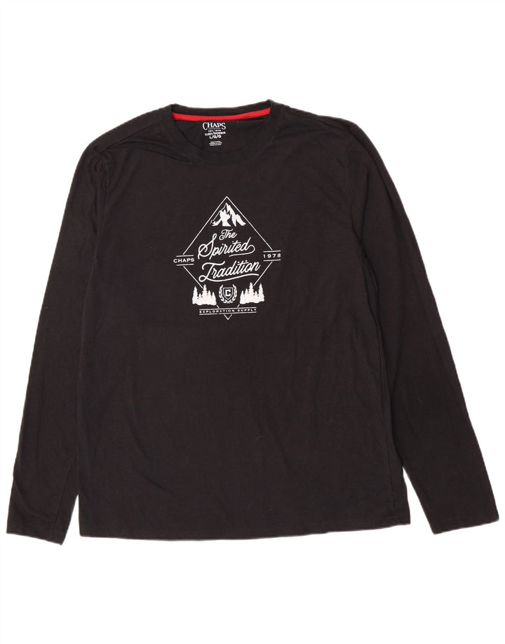 Chaps Haut graphique à manches longues pour hommes, grand coton noir