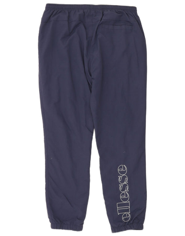 Ellesse Homme Pantalon de Survêtement Graphique Joggers Large Bleu Marine Nylon