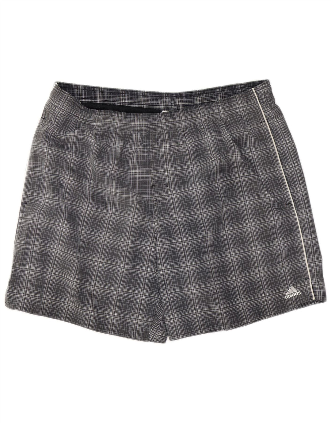 ADIDAS Short de bain homme grand gris carreaux polyester