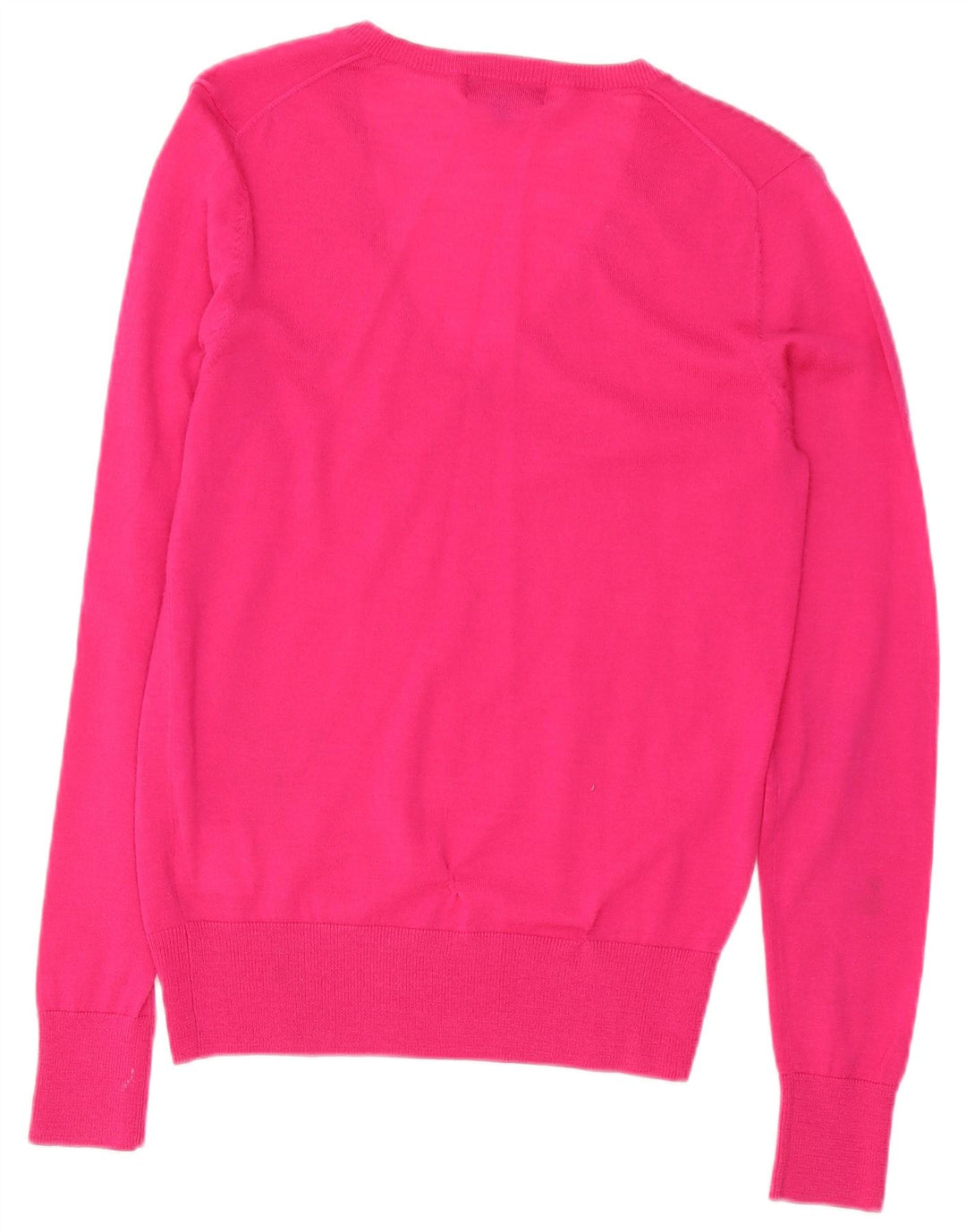 Lyle & Scott Pull col en V pour femme UK 10 Petite laine mérinos rose