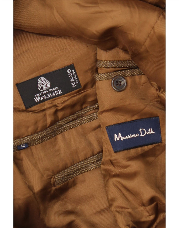 Massimo Dutti Veste blazer 3 boutons pour homme Taille 42 Grand chevron beige