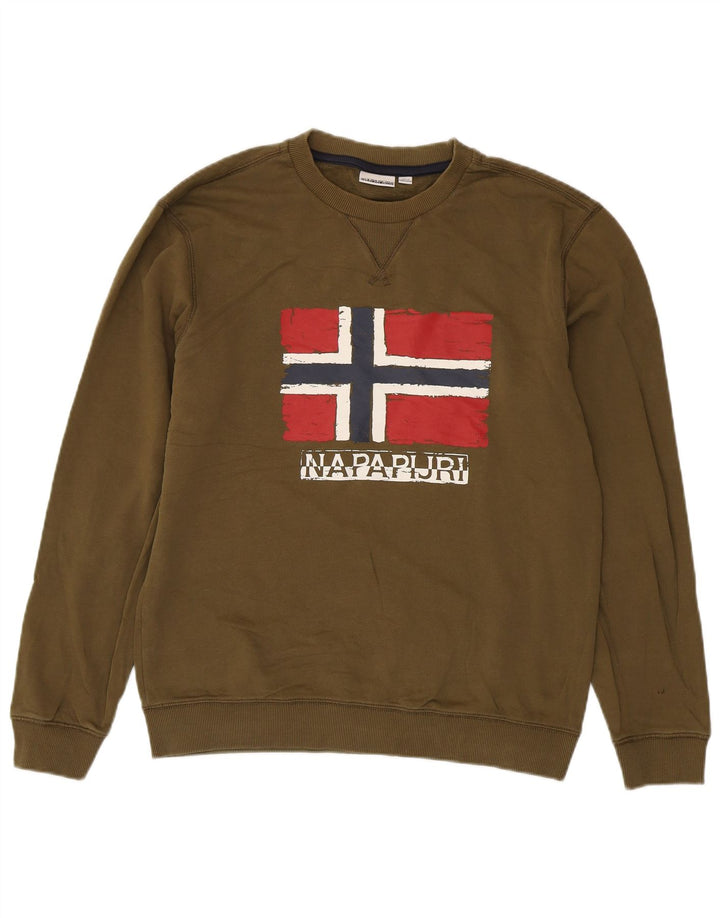 Napapijri Sweat-shirt graphique pour hommes, grand kaki