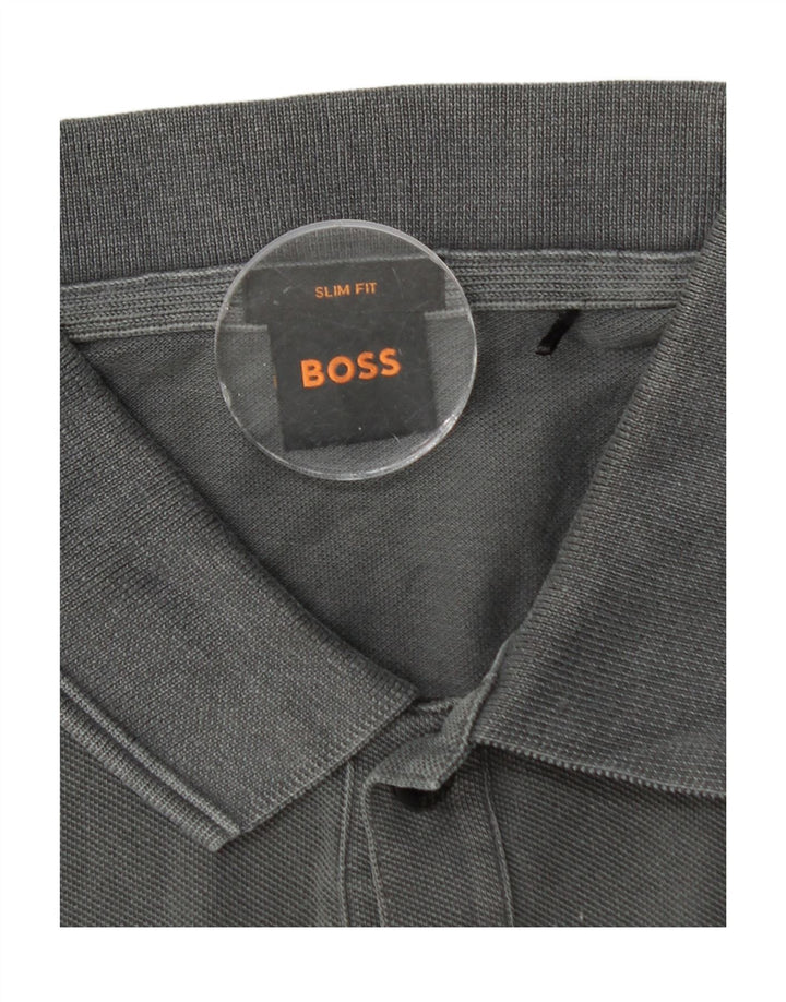 HUGO BOSS Polo Slim Fit Homme Gris Moyen