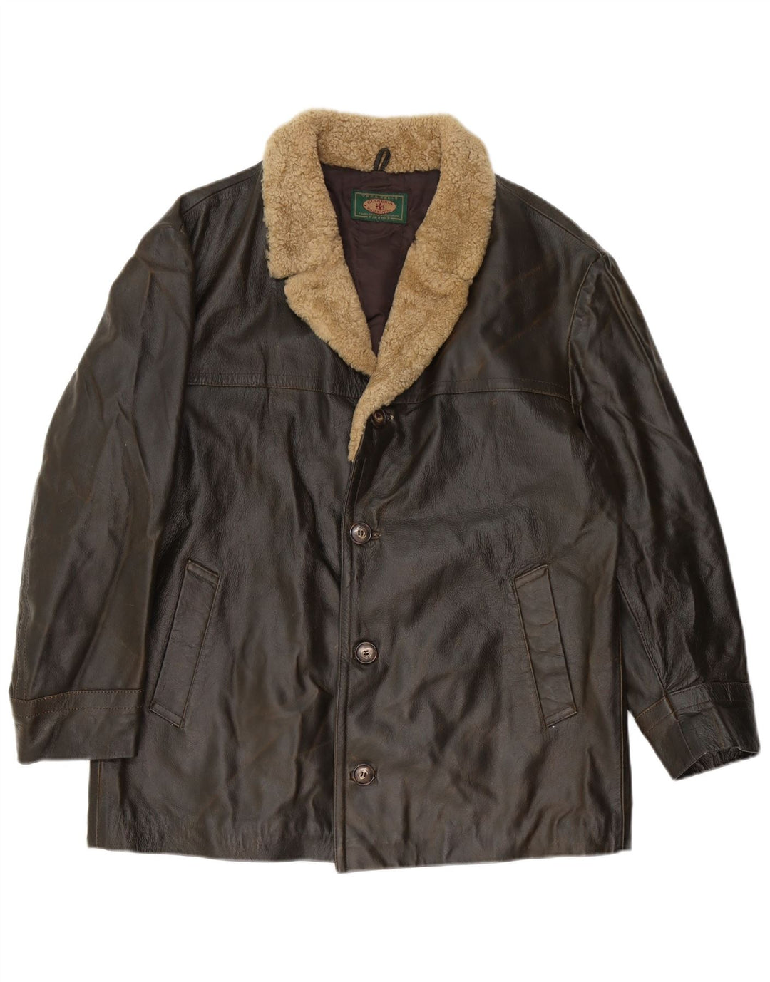 LAVORAZIONE ARTIGIANALE Veste en cuir pour homme UK 40 Grand cuir marron