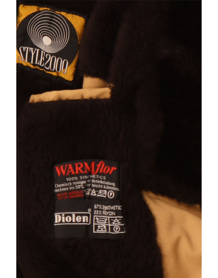 DIOLEN Manteau Sherpa Double Boutonnage Homme UK 38 Marron Moyen Synthétique