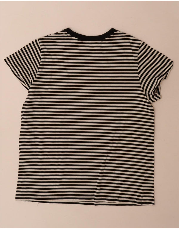 Levi's Womens T-Shirt Top UK 16 Large White Striped Cotton
