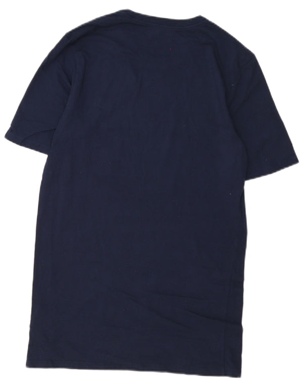 Nike Mens Athletic Cut T-Shirt Top Petit Bleu Marine Coton