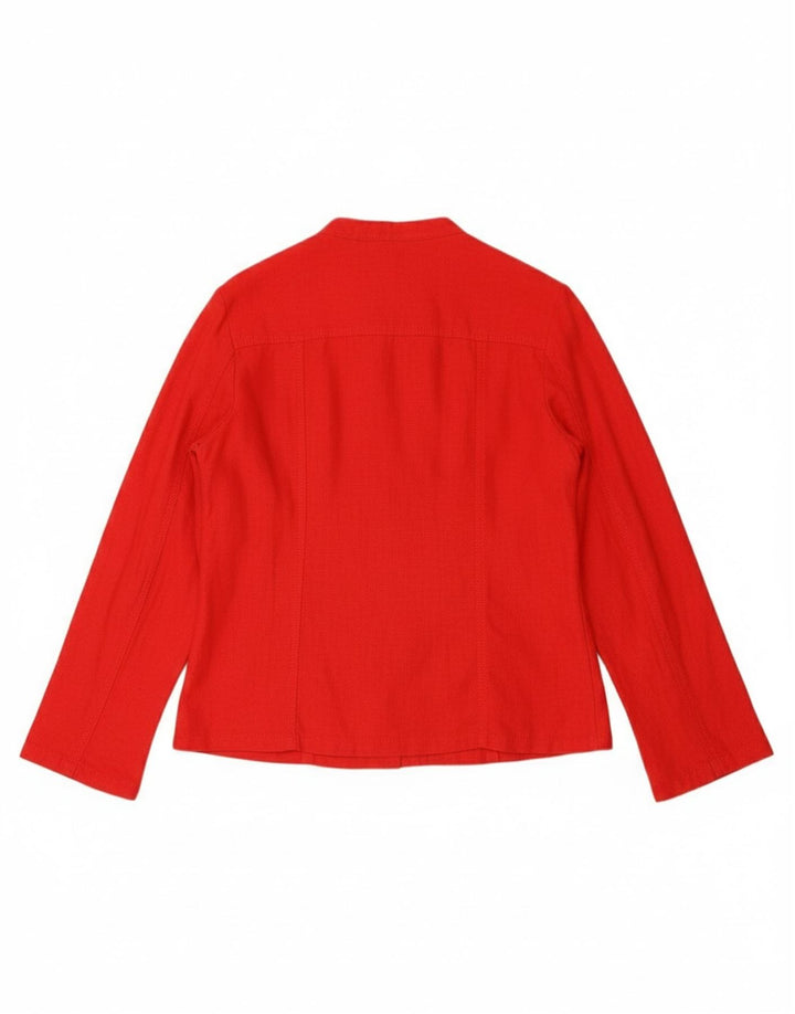 A WEAR Womens Utility Jacket UK 12 Medium Red Linen