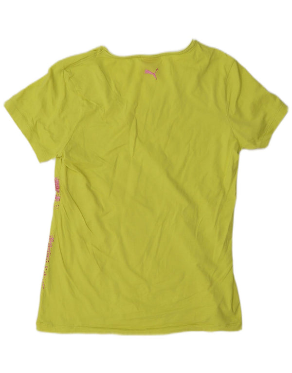 Puma T-shirt graphique pour femme UK 16 Large Jaune