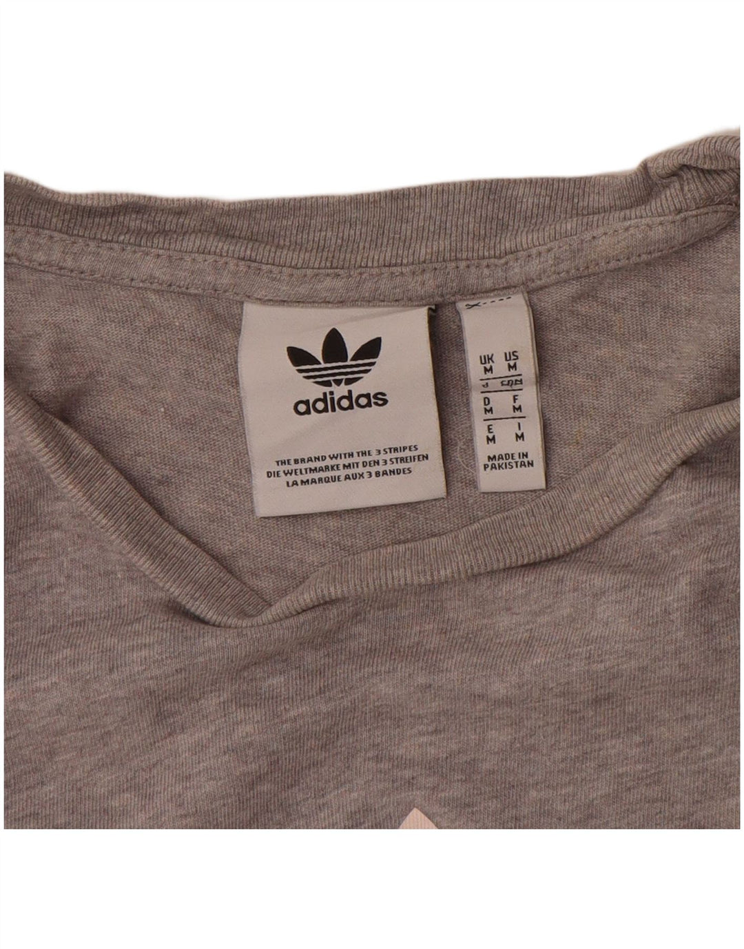 ADIDAS T-Shirt Graphique Homme Gris Moyen Coton