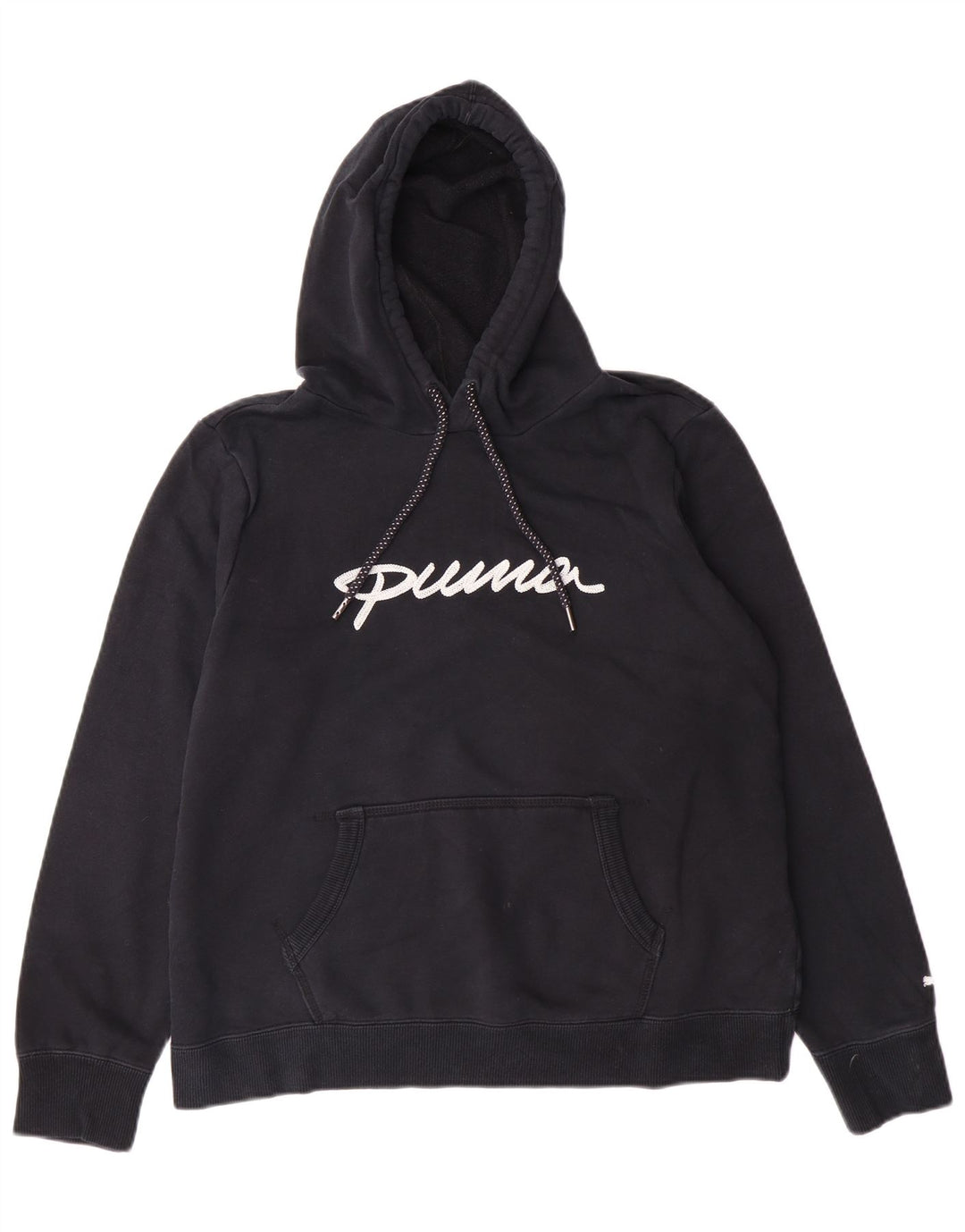 Puma Pull à capuche graphique pour femme UK 16 Large Noir Coton