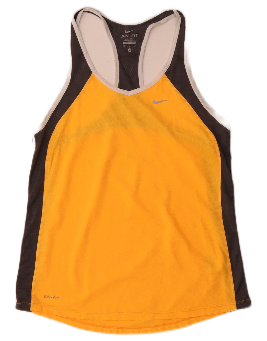 Nike Femme Dri Fit Débardeur UK 12 Jaune Moyen Colorblock Polyester