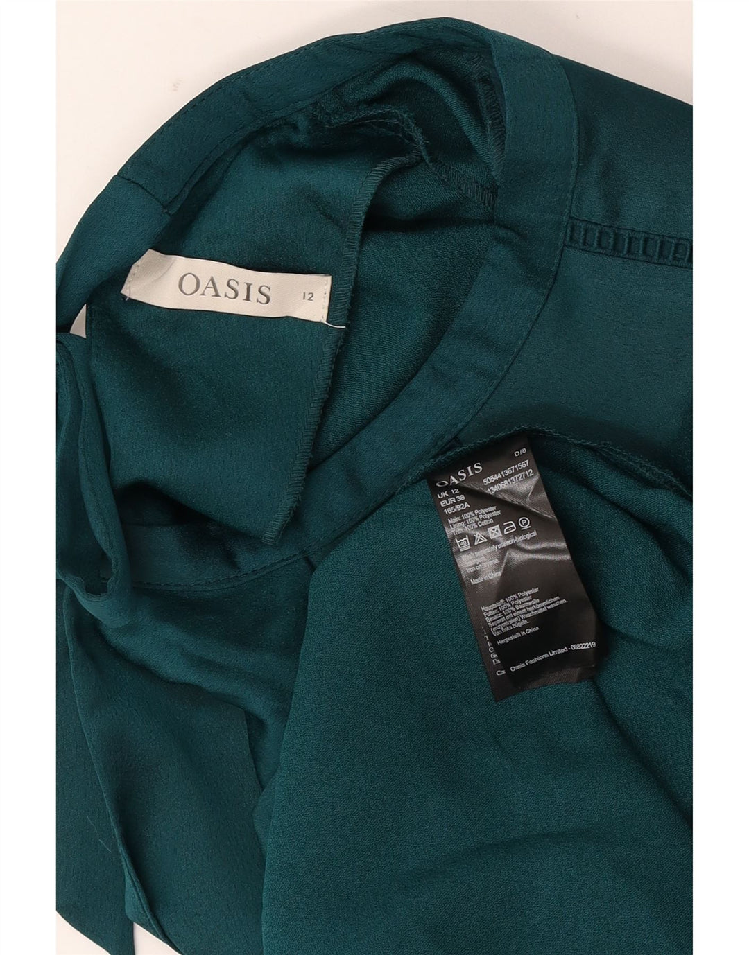 Oasis Robe trapèze pour femme UK 42 en polyester vert moyen