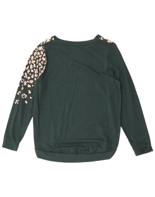 Oasis Sweat-shirt surdimensionné pour femme UK 10 Petit imprimé animal vert