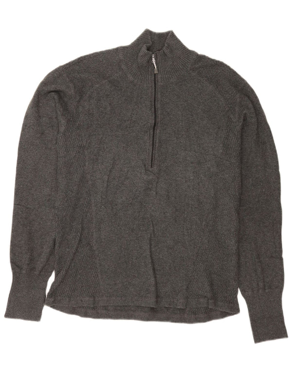 Eddie Bauer Pull col zippé pour femme UK 18 XL Coton gris