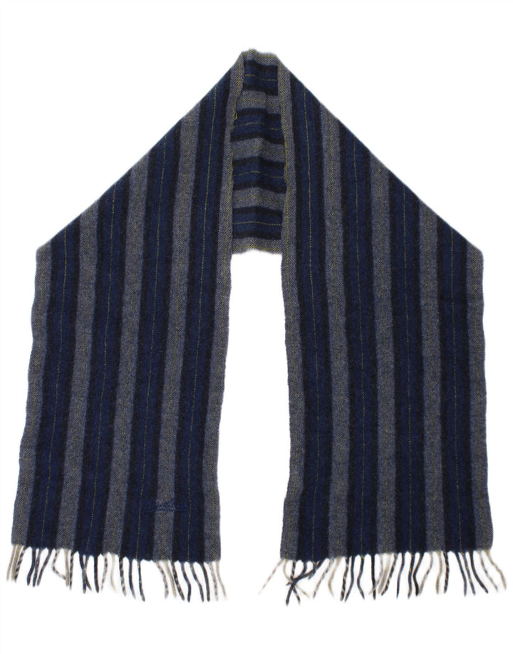 Borsalino Écharpe rectangulaire homme taille unique bleu rayé laine vierge classique