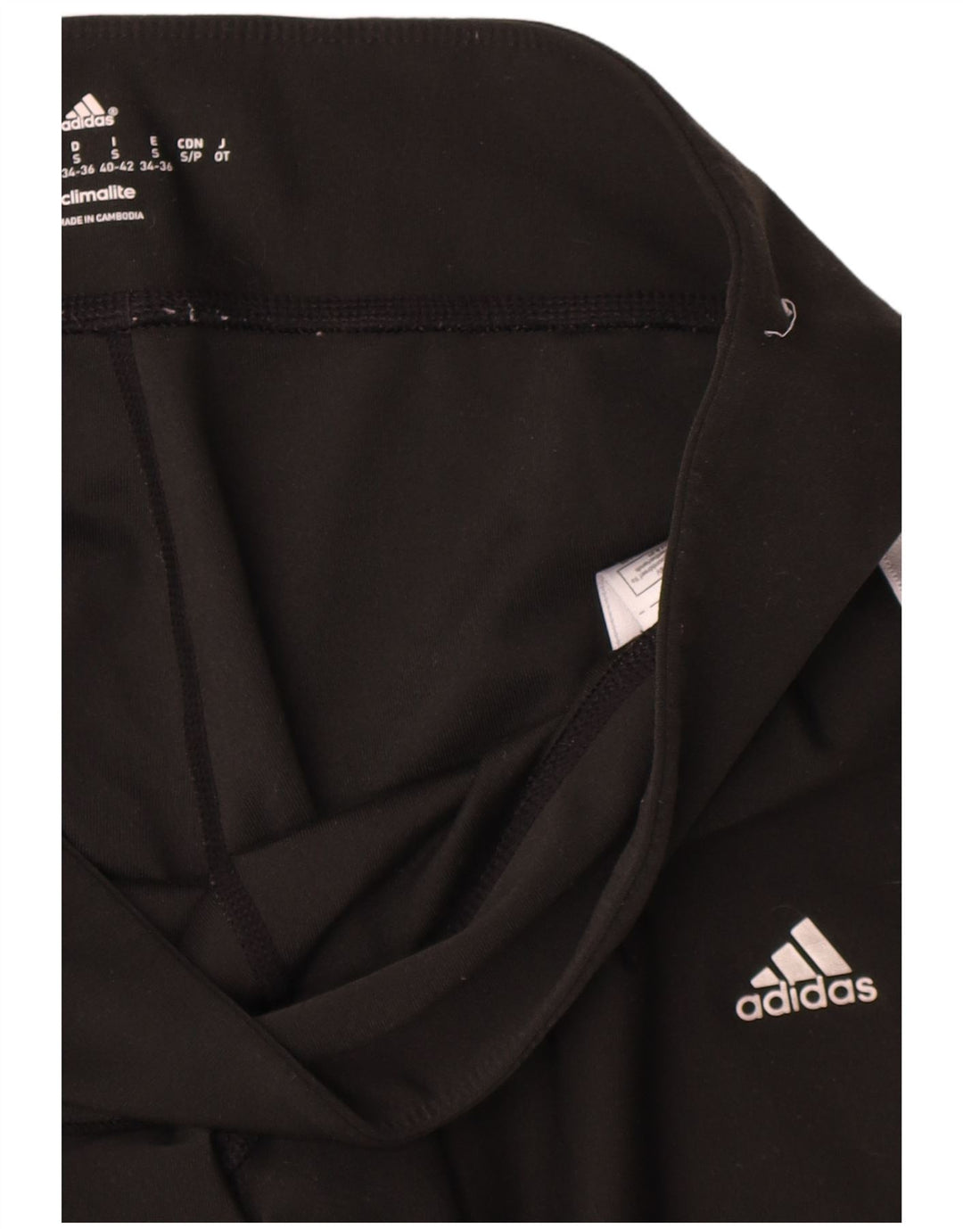 Adidas Legging court pour femme UK 8 Small Noir Polyester