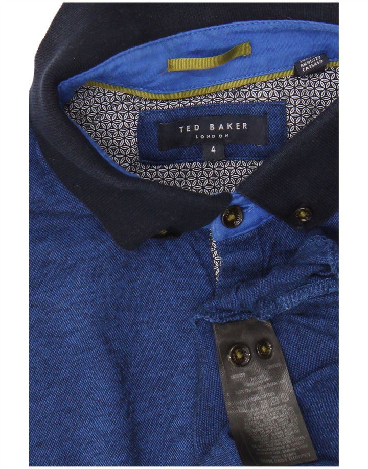 Ted Baker Polo Homme Taille 4 Grand Bleu Coton