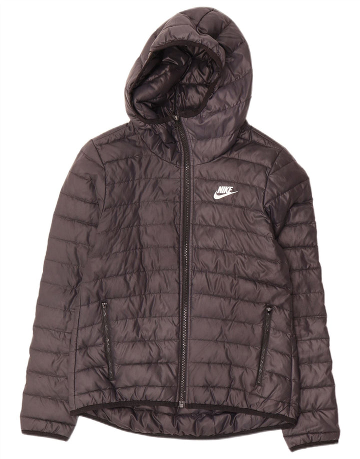 Nike Veste matelassée à capuche pour femme UK 10 Small Noir Polyester