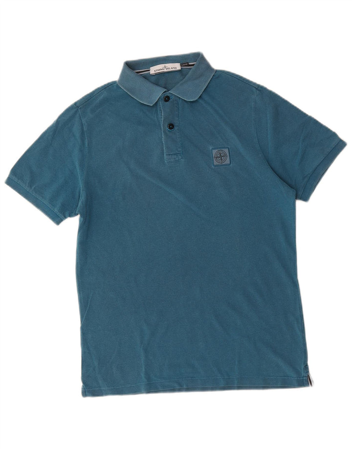 Stone Island Polo Slim Fit Homme Bleu Moyen Coton
