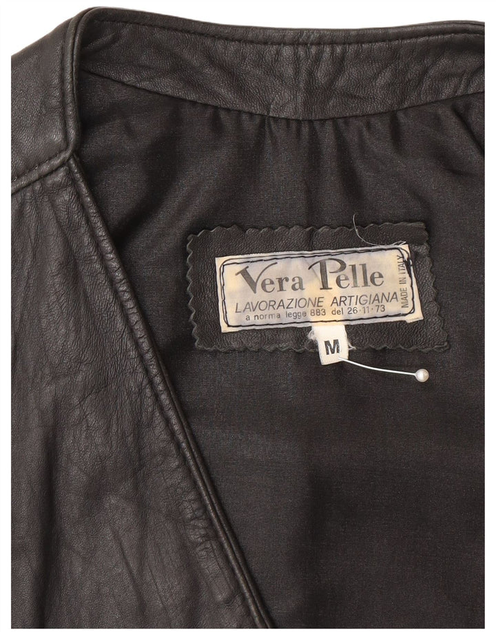 gilet homme vintage cuir noir moyen