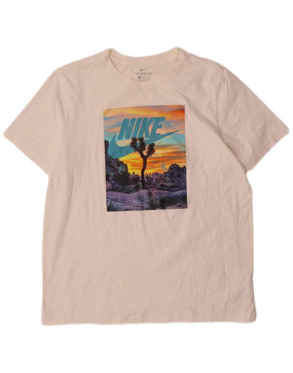 Nike T-shirt graphique pour homme XL en coton blanc