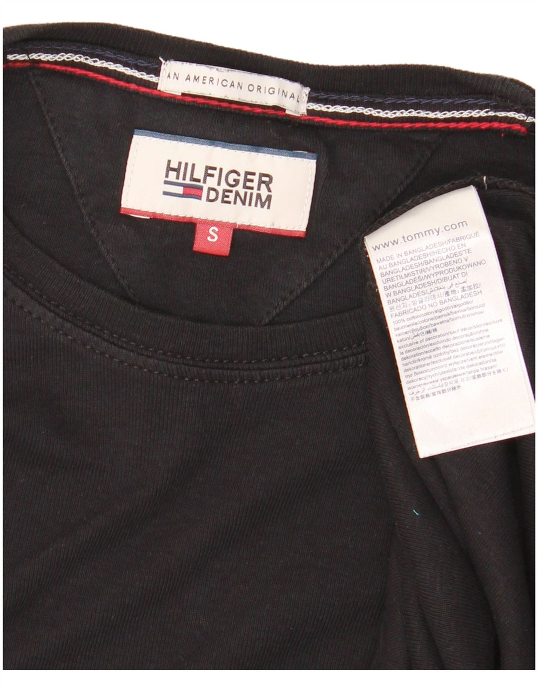 TOMMY HILFIGER Haut à manches longues pour homme en coton noir Small