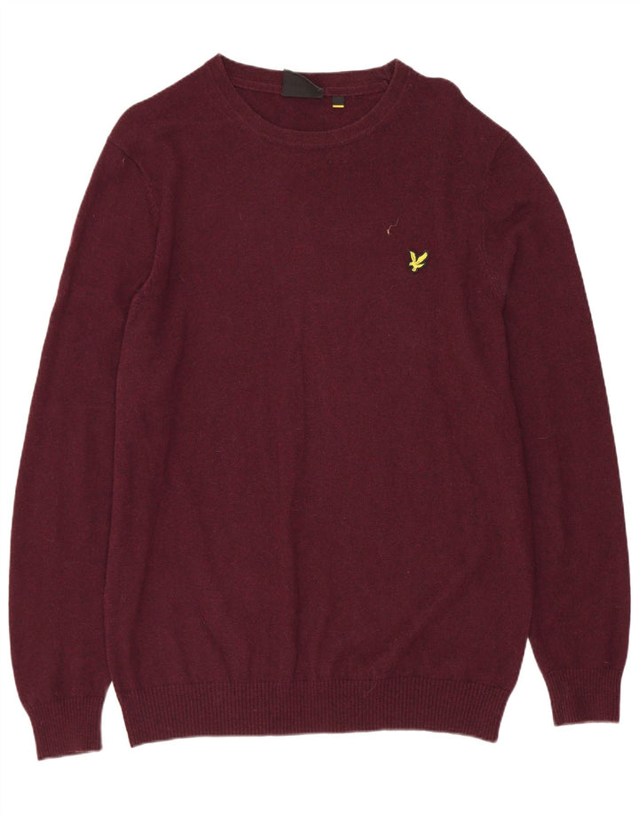 LYLE & SCOTT Pull à col rond pour homme en coton marron Taille L