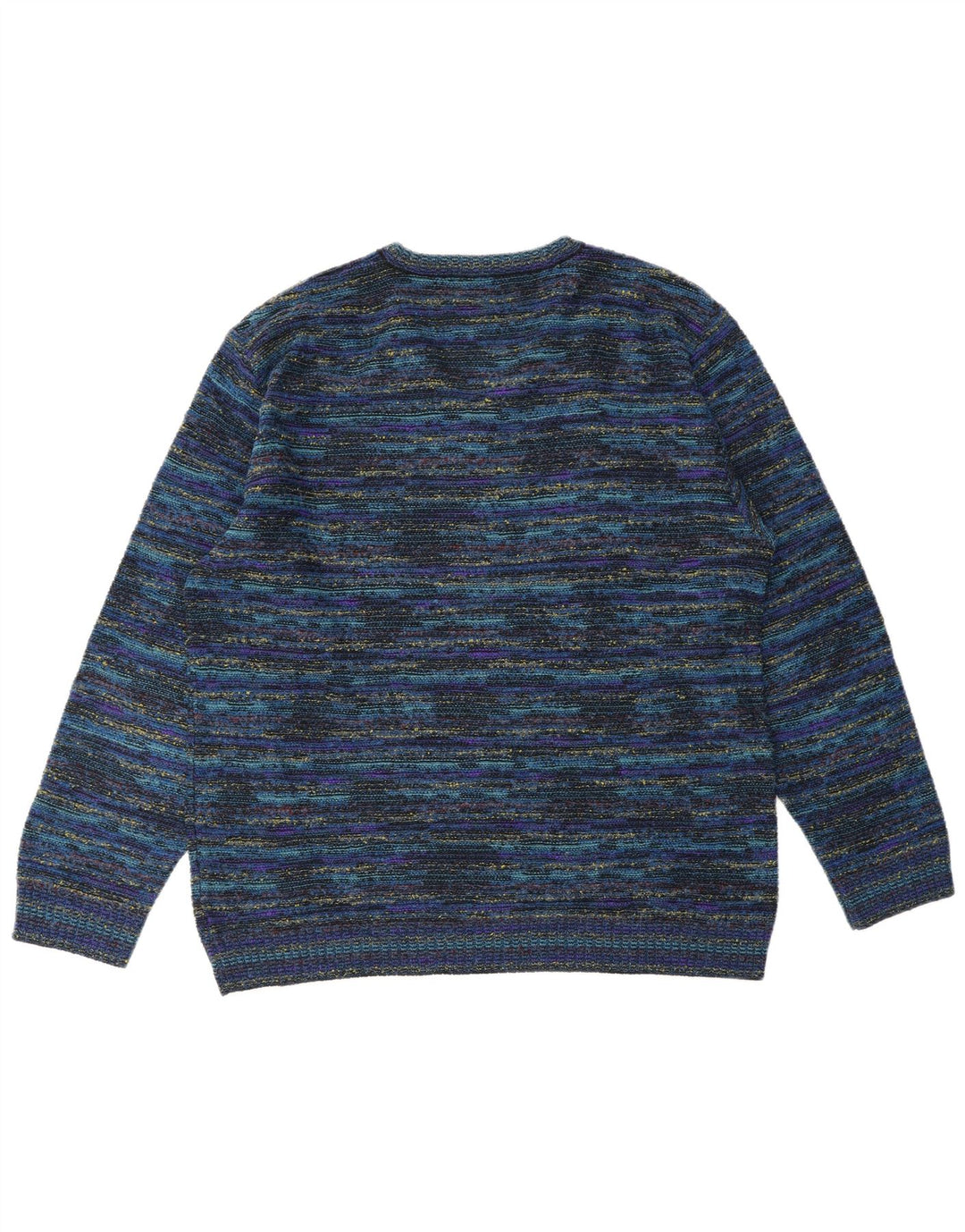 GIANNI SGARBI Pull Col V Homme IT 52 Grande Laine Mouchetée Bleu