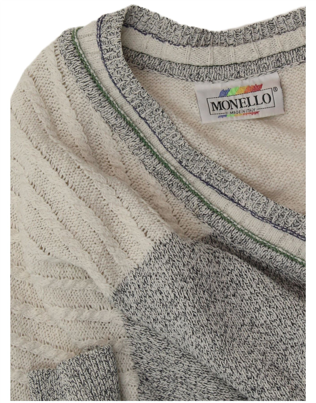 MONELLO Pull col V Homme XL Multicolore Géométrique
