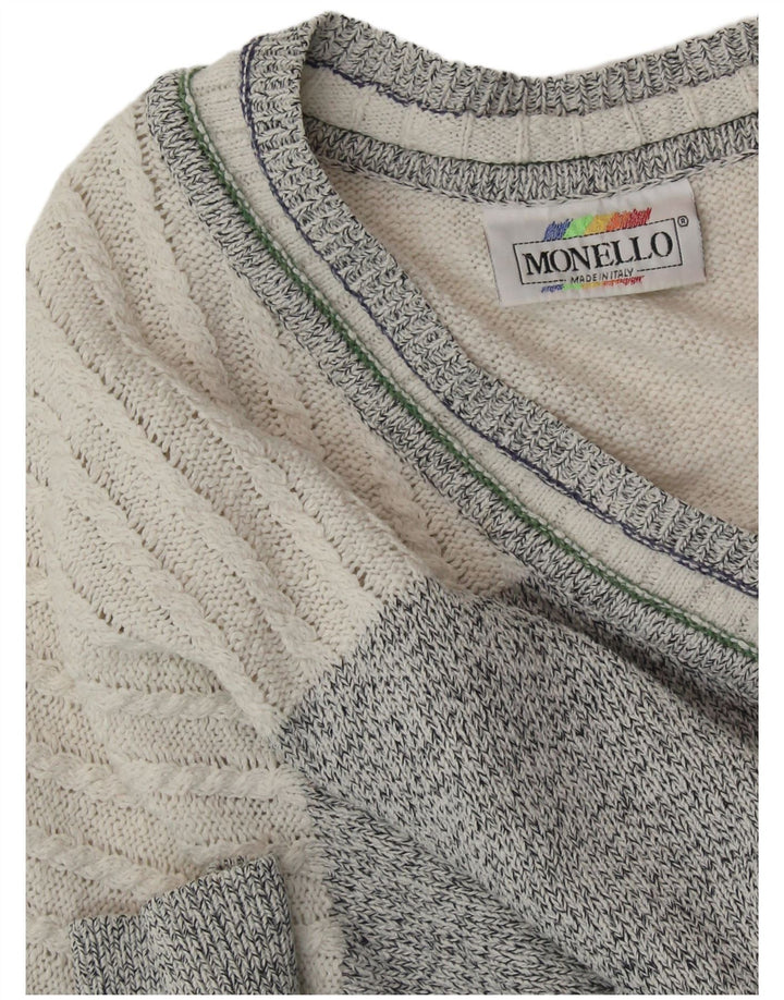 MONELLO Pull col V Homme XL Multicolore Géométrique