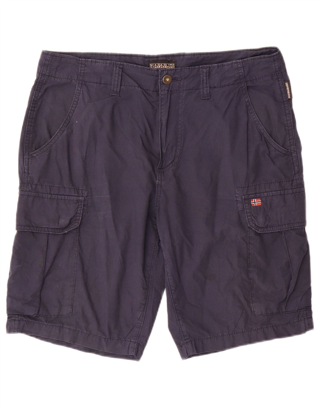 Napapijri Short Cargo Homme W33 Bleu Marine Moyen Coton
