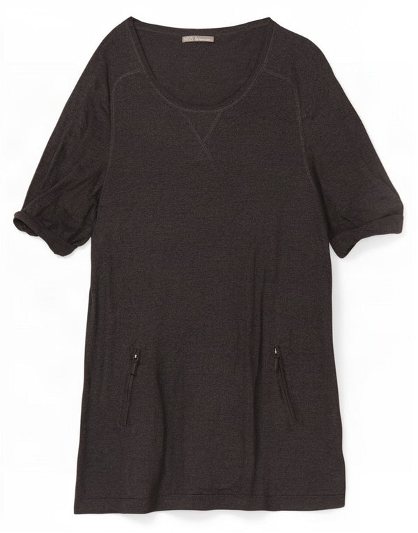 Marks & Spencer Robe pull à manches courtes pour femme UK 16 Large Gris Viscose