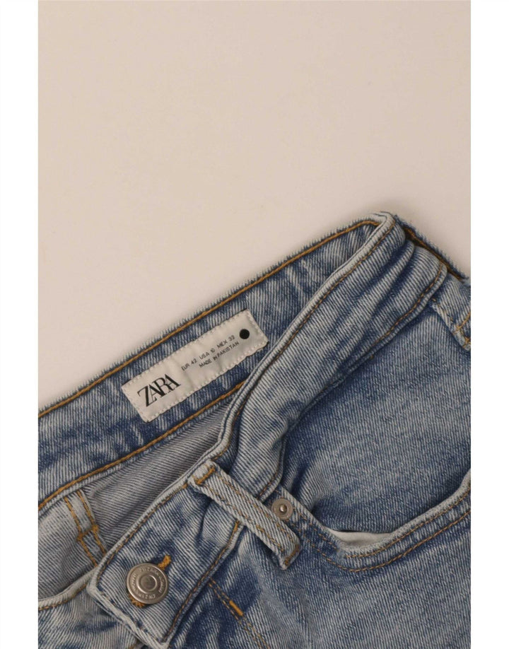 Zara Jean court pour femme EU 42 Large W32 L24 Bleu